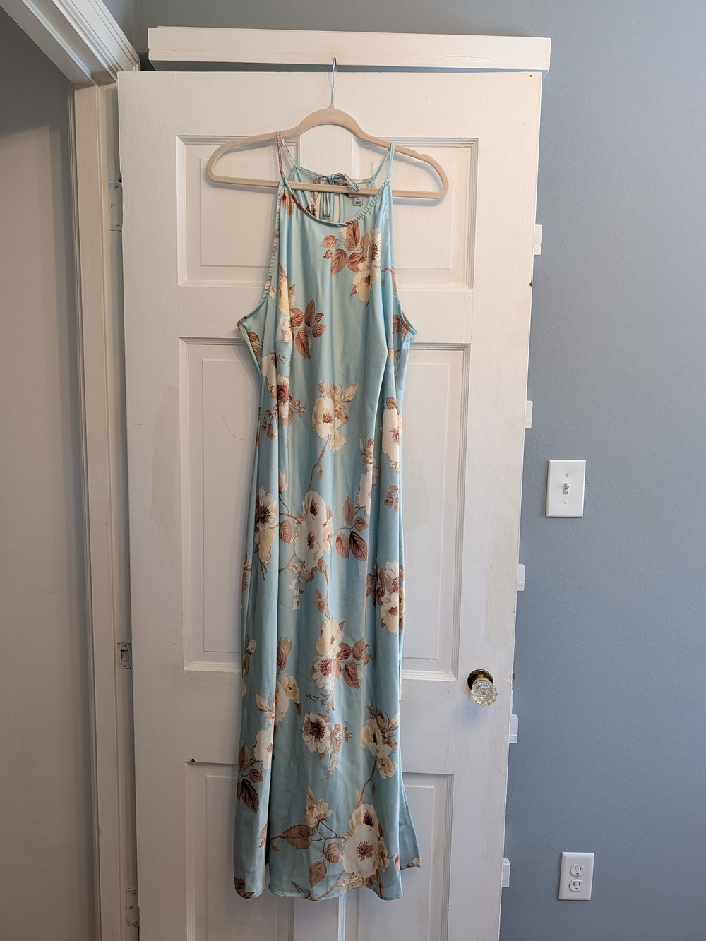 a new day Light Blue Floral Halter Maxi Dress